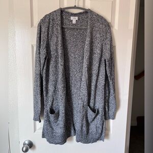 Old Navy Heather Gray Open-Front Long Cardigan, size large